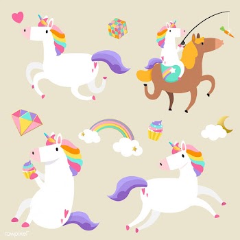 Cute unicorns with magical elements vector | Free stock vector - 515503
