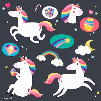 Cute unicorns with magical elements vector | Free stock vector - 515513