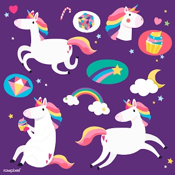 Cute unicorns with magical elements vector | Free stock vector - 515520