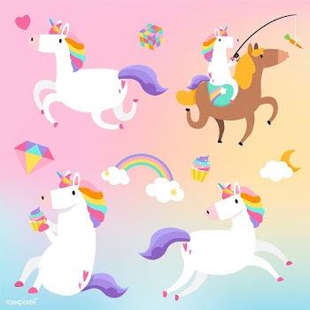 Cute unicorns with magical elements vector | Free stock vector - 515524