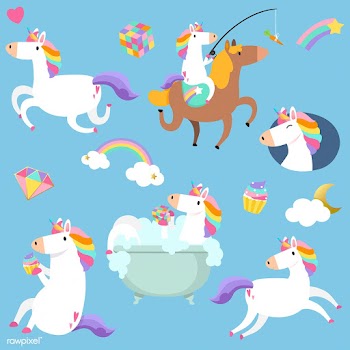 Cute unicorns with magical elements vector | Free stock vector - 515584