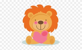 Cute Valentine Lion Scrapbook Cuts Svg Cutting Files - Cute Valentines Day Cartoon Animals