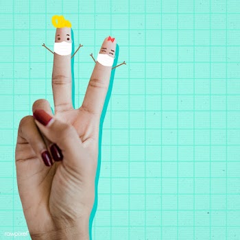 Cute victory hand sign during coronavirus outbreak social template vec.. | Free  photo - 2314892