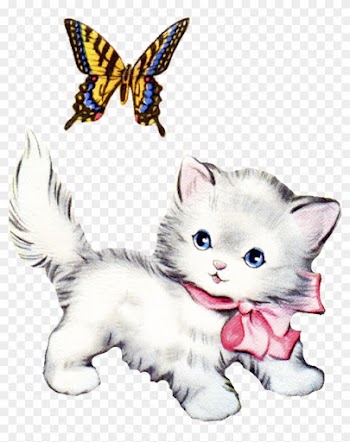 Cute Vintage Kitten Clip Art - Vintage Kitten Clipart