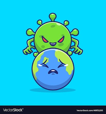 cute virus attack world cartoon