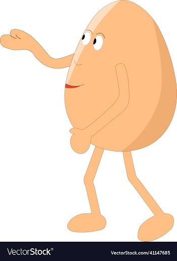 cute walking egg character cartoon