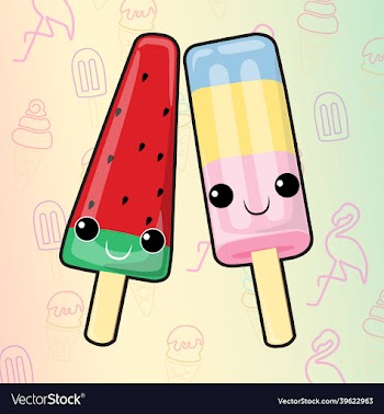 cute watermelon and bubblegum popsicle