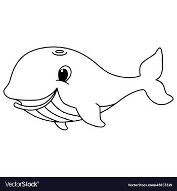cute whale cartoon coloring page for kids