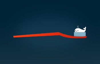  Cute Whale on Toothbrush - Brushing for Healthy Teeth 