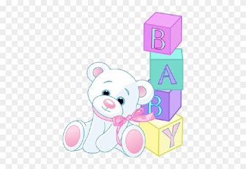 Cute White Bear Splashing In Puddle - Baby Blocks Clip Art