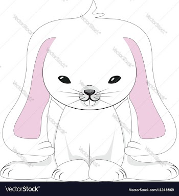 Cute White Rabbit2 vector image