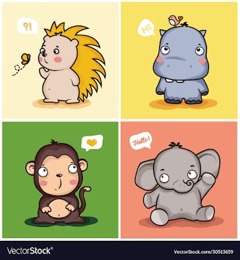 cute wild animal characters