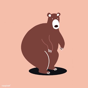 Cute wild brown bear cartoon illustration | Free stock vector - 476989