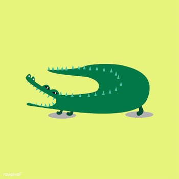 Cute wild crocodile cartoon illustration | Free stock vector - 477027