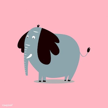Cute wild elephant cartoon illustration | Free stock vector - 477025