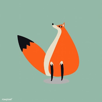 Cute wild fox sitting cartoon illustration | Free stock vector - 477140