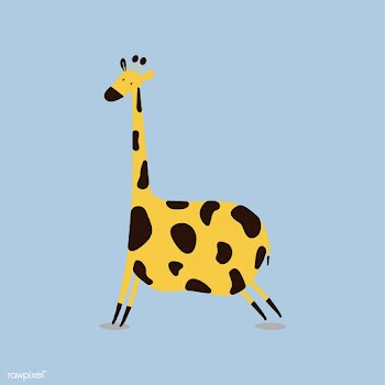 Cute wild giraffe cartoon illustration | Free stock vector - 477014