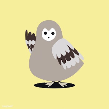 Cute wild gray owl cartoon illustration | Free stock vector - 476983