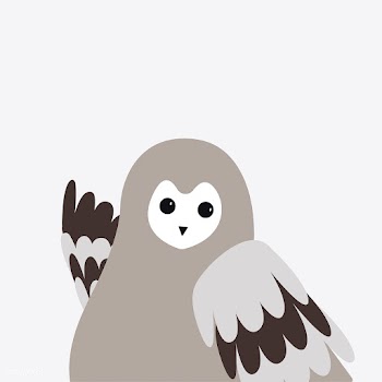 Cute wild gray owl cartoon vector | Free stock vector - 477060