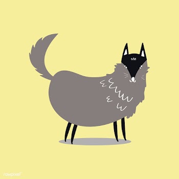 Cute wild gray wolf cartoon illustration | Free stock vector - 477022