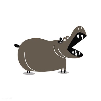 Cute wild hippo cartoon illustration | Free stock vector - 477079