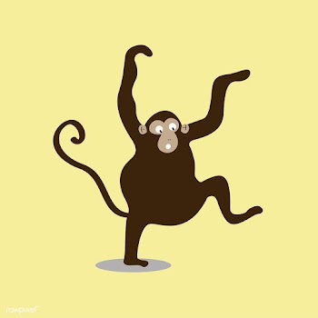 Cute wild monkey cartoon illustration | Free stock vector - 477056