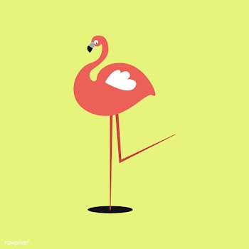 Cute wild pink flamingo cartoon illustration | Free stock vector - 477043