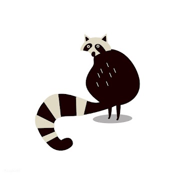 Cute wild raccoon cartoon illustration | Free stock vector - 476988