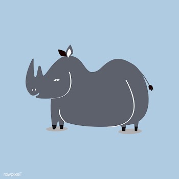 Cute wild rhinoceros cartoon illustration | Free stock vector - 477015