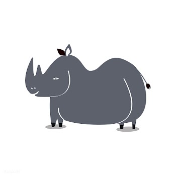 Cute wild rhinoceros cartoon illustration | Free stock vector - 477121