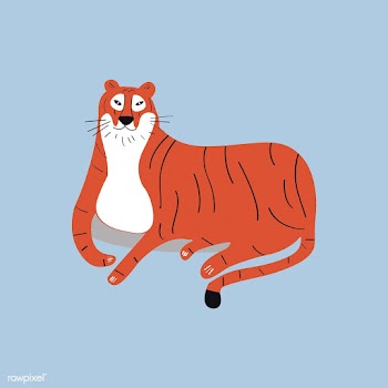 Cute wild tiger cartoon illustration | Free stock vector - 476982