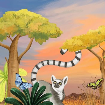 Cute wildlife background, gradient sky | Free Photo Illustration - rawpixel