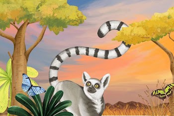 Cute wildlife background, gradient sky | Free Photo Illustration - rawpixel
