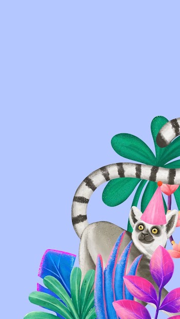 Cute wildlife blue mobile wallpaper, | Free Photo Illustration - rawpixel