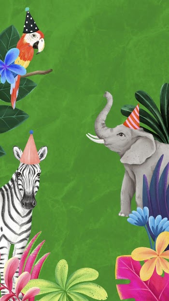 Cute wildlife mobile wallpaper, green | Free Photo Illustration - rawpixel