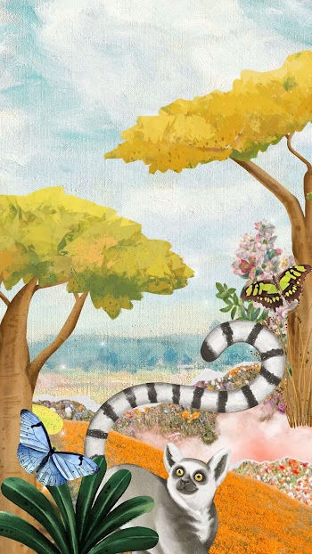 Cute wildlife mobile wallpaper, lemur | Free Photo Illustration - rawpixel