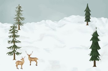 Cute Winter reindeers background, snow | Free Photo Illustration - rawpixel