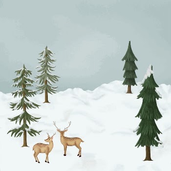 Cute Winter reindeers background, snow | Free Photo Illustration - rawpixel