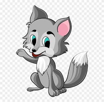 Cute Wolf Cliparts - Cartoon Baby Wolf Png