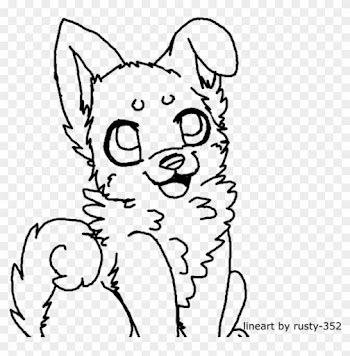 Cute Wolf Puppies Drawings Kitten Outline Clip Art - Cute Wolf Puppies Drawings Kitten Outline Clip Art