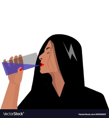 cute woman drink water