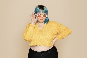 Cute woman in yellow cropped | Free Photo - rawpixel