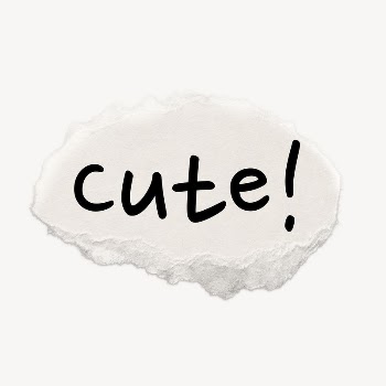 Cute! word typography, torn paper | Free PSD - rawpixel