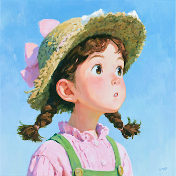 Cute Young Girl in Sun Hat