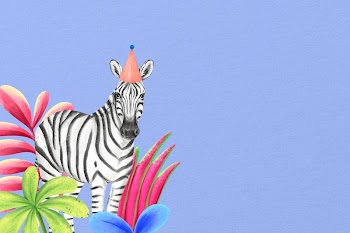Cute zebra background, blue design | Free Photo Illustration - rawpixel