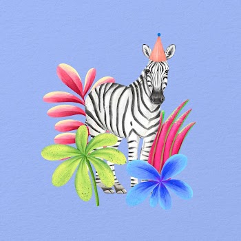 Cute zebra background, blue design | Free Photo Illustration - rawpixel
