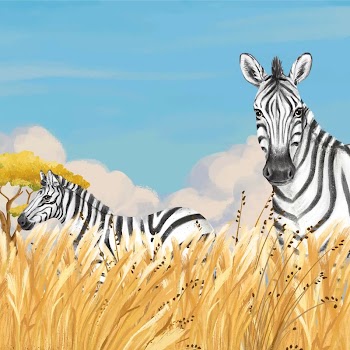 Cute zebra background, blue sky | Free Photo Illustration - rawpixel