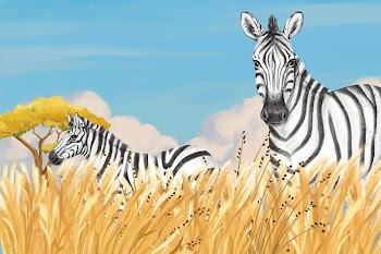 Cute zebra background, blue sky | Free Photo Illustration - rawpixel
