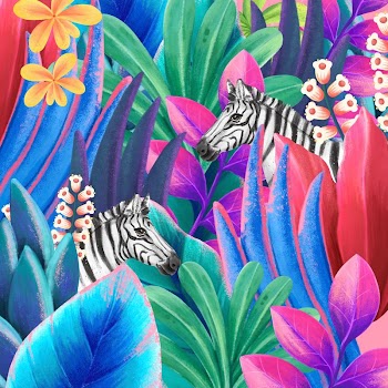 Cute zebra background, colorful leaf | Free Photo Illustration - rawpixel
