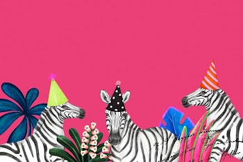 Cute zebra background, pink party | Free Photo Illustration - rawpixel